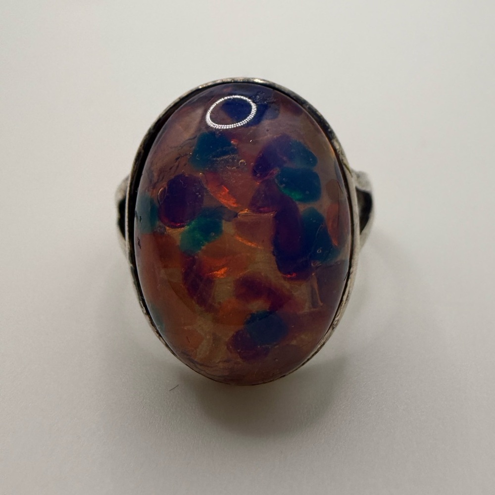 925 Sterling Silver Multicolor Stone Ring View 2